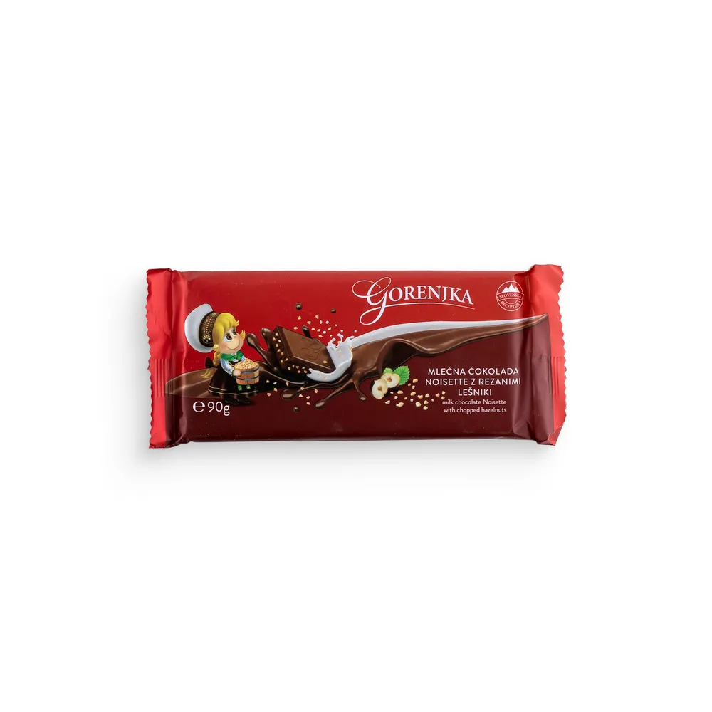 Gorenjka Čokolada Noisette Z Rezanimi Lešniki 90G