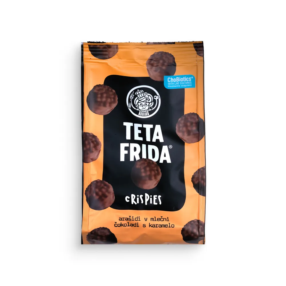 Teta Frida Crispies - Arašidi V Mlečni Čokoladi S Slano Karamelo 80G