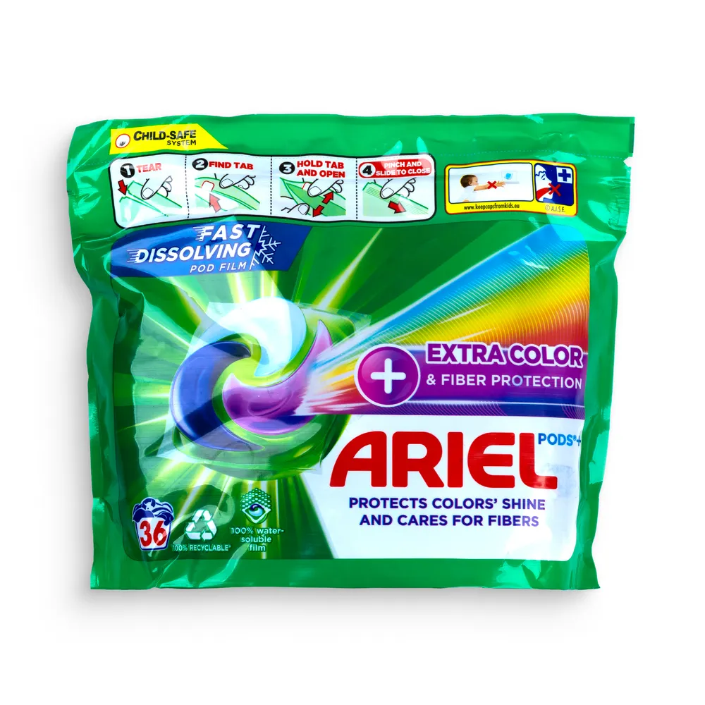 Ariel Washing Caps 36Pcs +Extra Color&Fiber Protection