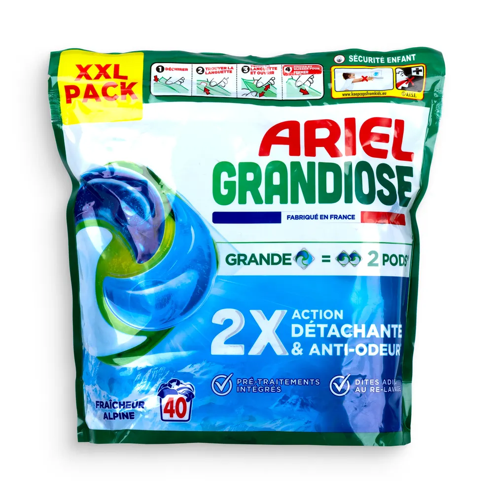 Ariel The Big One Washing Caps 40Pcs Alpine
