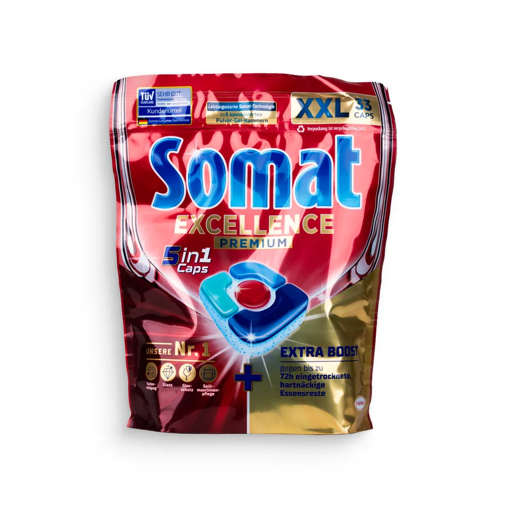 Somat Dishwasher Caps Excellence Premium 5In1 33 Pcs