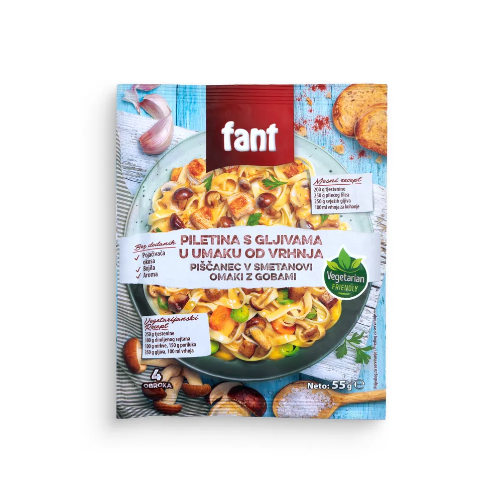 Fant Mešanica Za Pripravo Piščanca V Smetanovi Omaki Z Gobami 55G