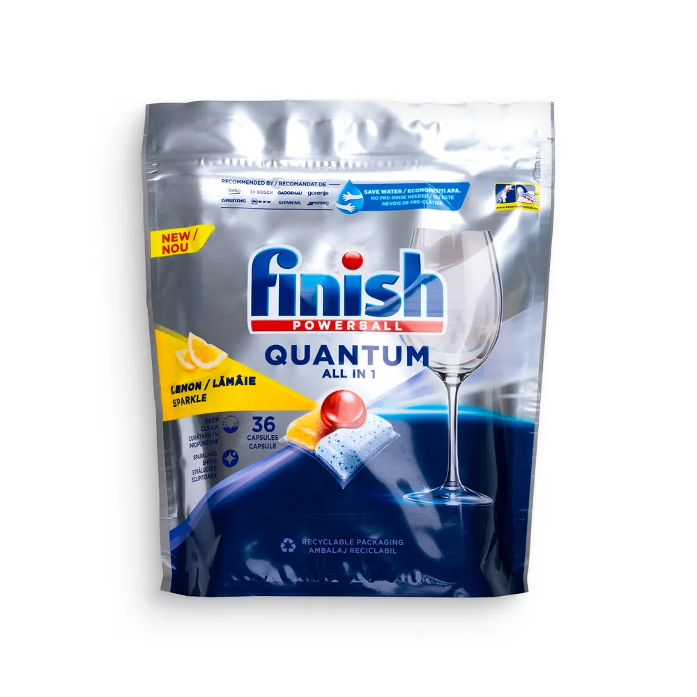 Finish Quantum Dishwasher Caps 36Pcs All In 1 Lemon