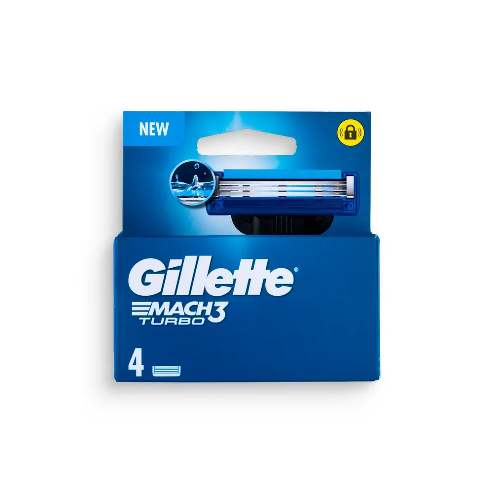 Gillette Mach 3 Turbo Razor Blades 4Pcs
