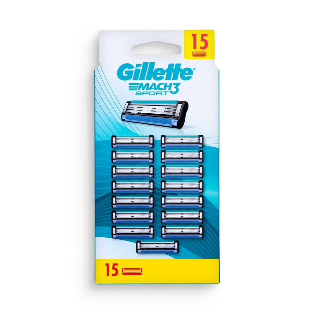 Gillette Mach 3 Razor Blades 15Pcs Sport