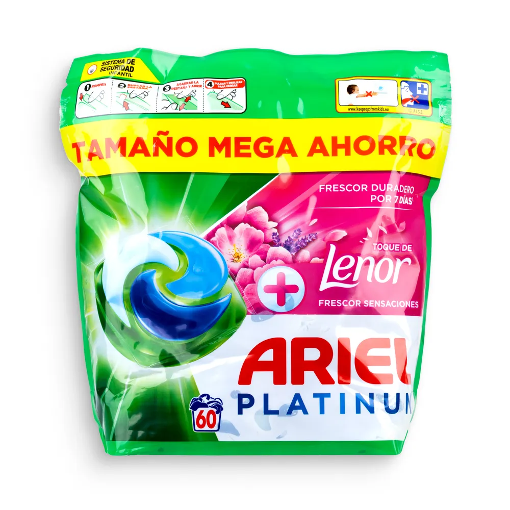 Ariel Washing Caps 60Pcs Platinum +Touch Of Lenor Fresh Sensations