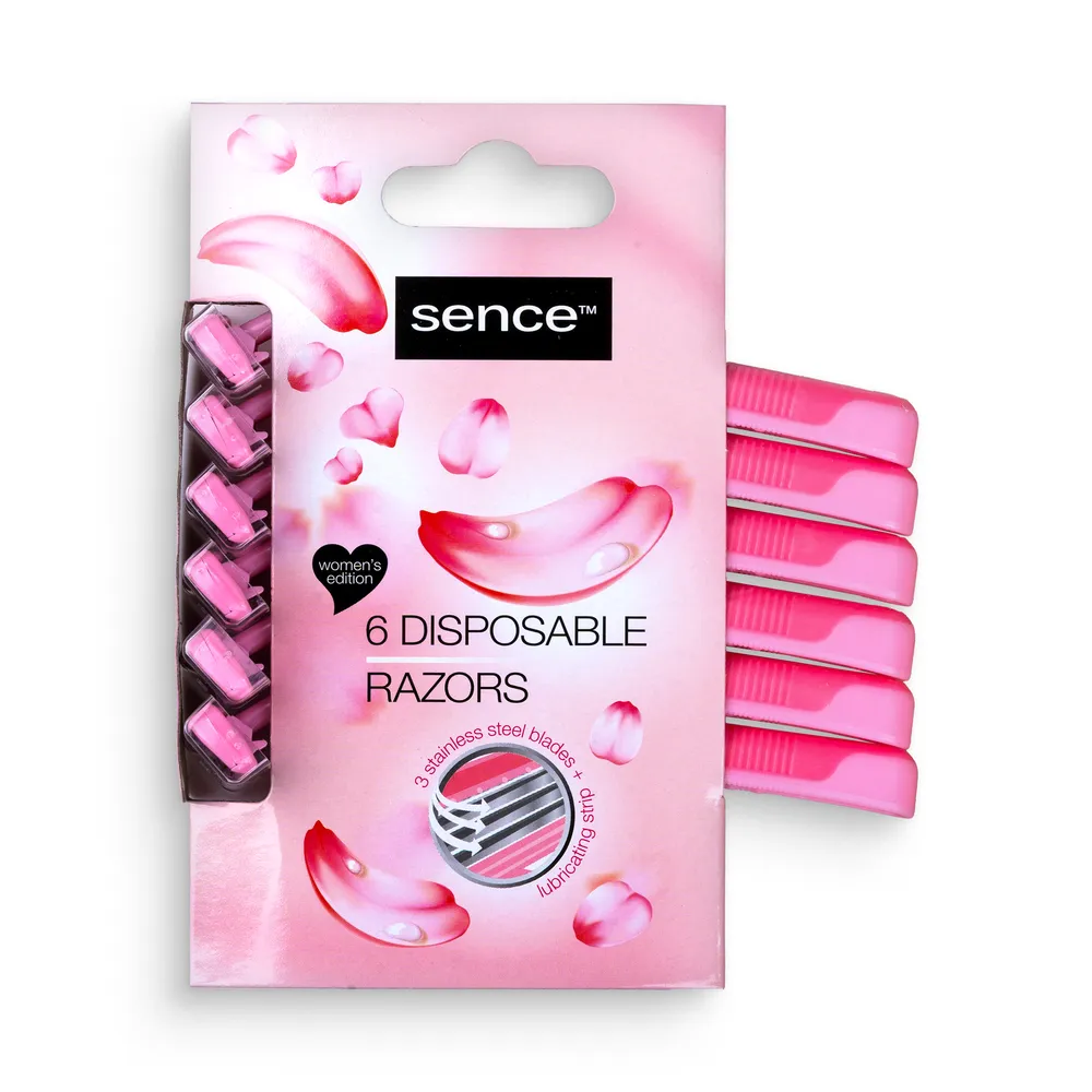 Sence Shaving Disposable Razors 6Pcs For Women Triple Blades