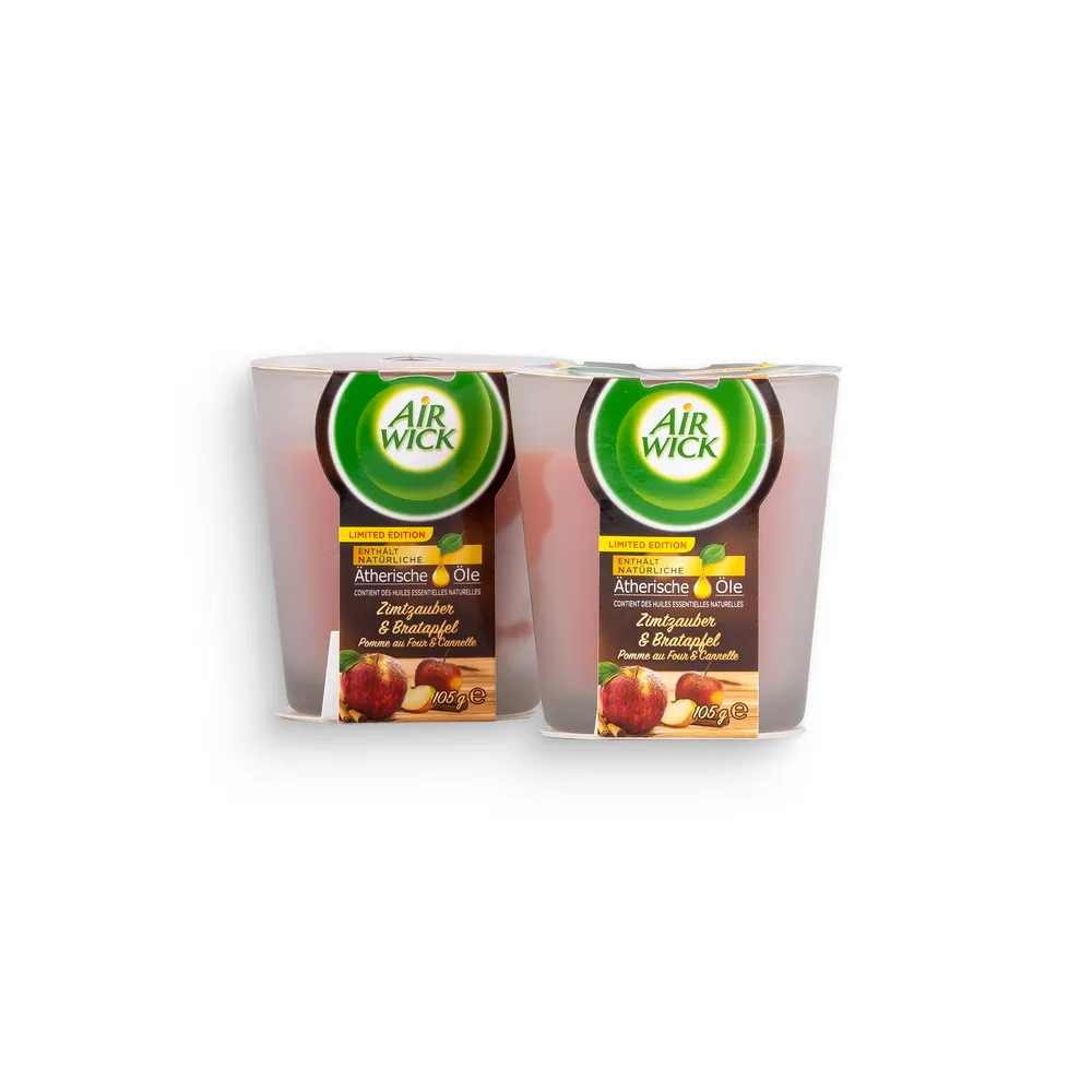 Air Wick Candle 2X105Gr Deco Spiced Cinnamon & Baked Apple