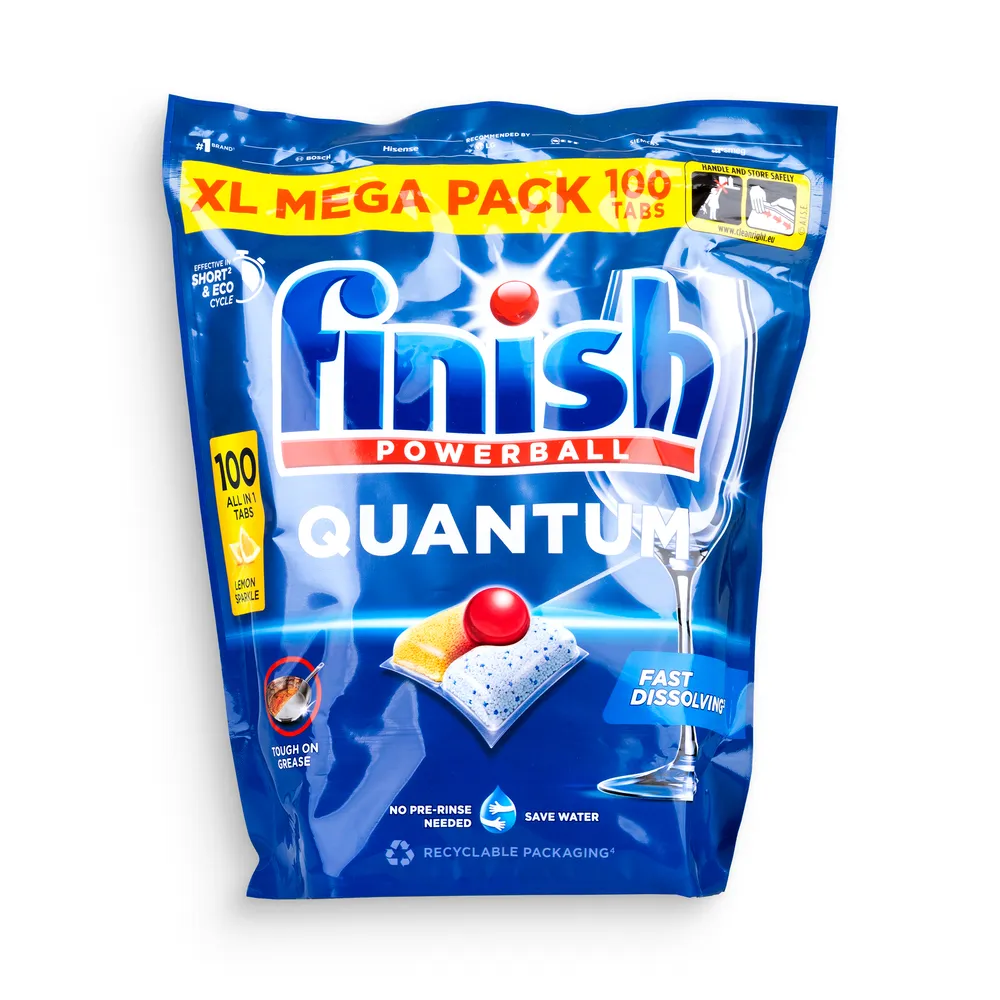 Finish Quantum Dishwasher Caps 100Pcs All In 1 Lemon