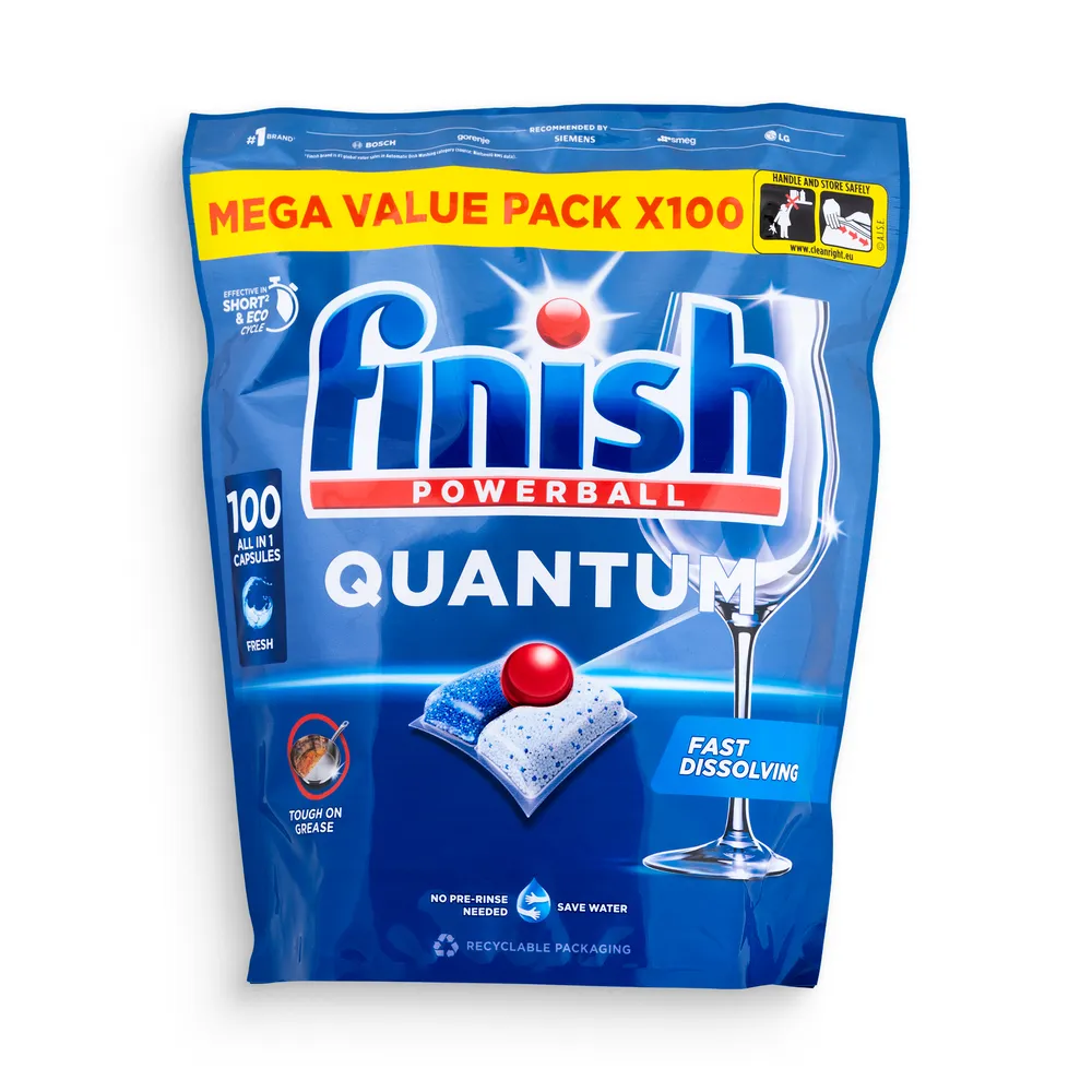 Finish Quantum Dishwasher Caps 100Pcs All In One