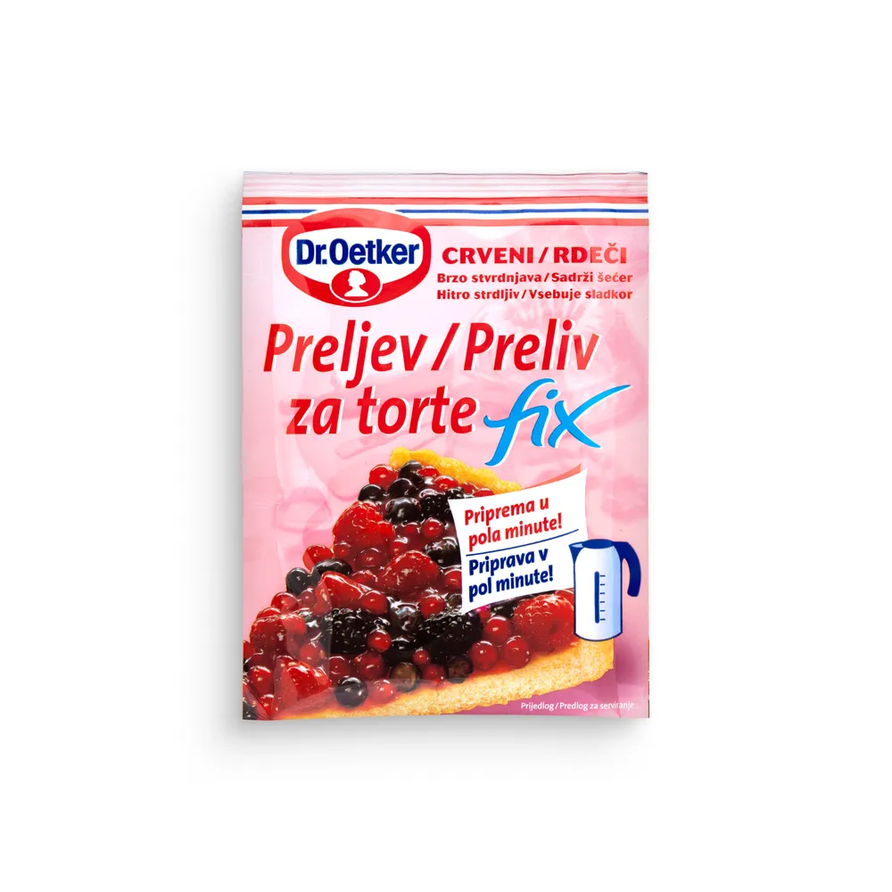 Dr. Oetker Preliv Za Torte Fix Rdeči 50G