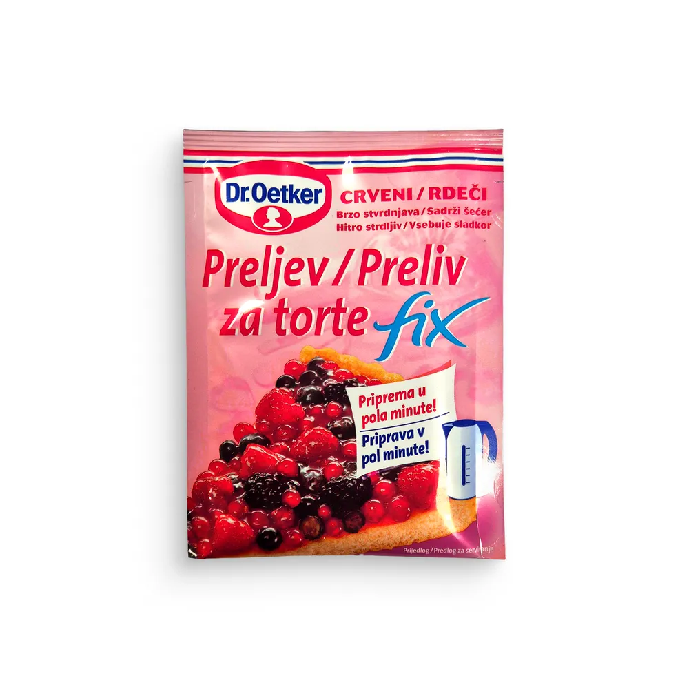 Dr. Oetker Preliv Za Torte Fix Rdeči 50G