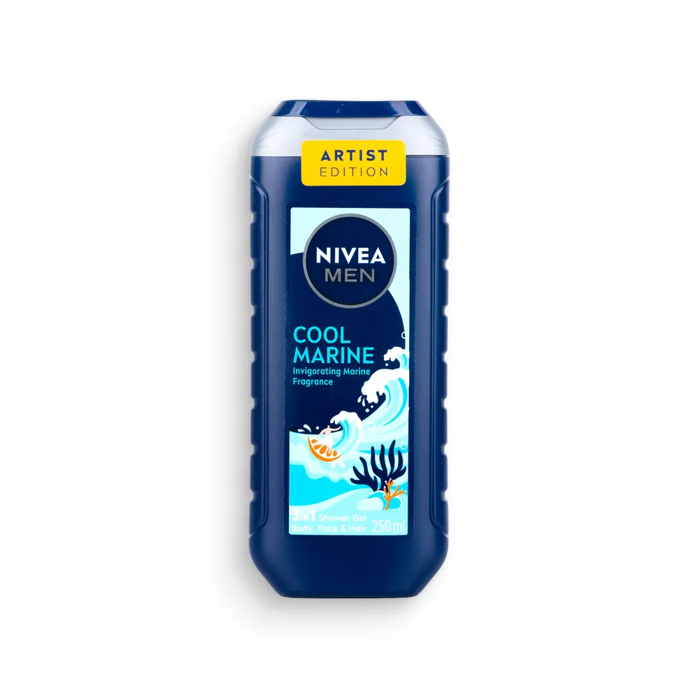 Nivea Shampoo And Shower Gel 250Ml 3In1 For Men Cool Marine