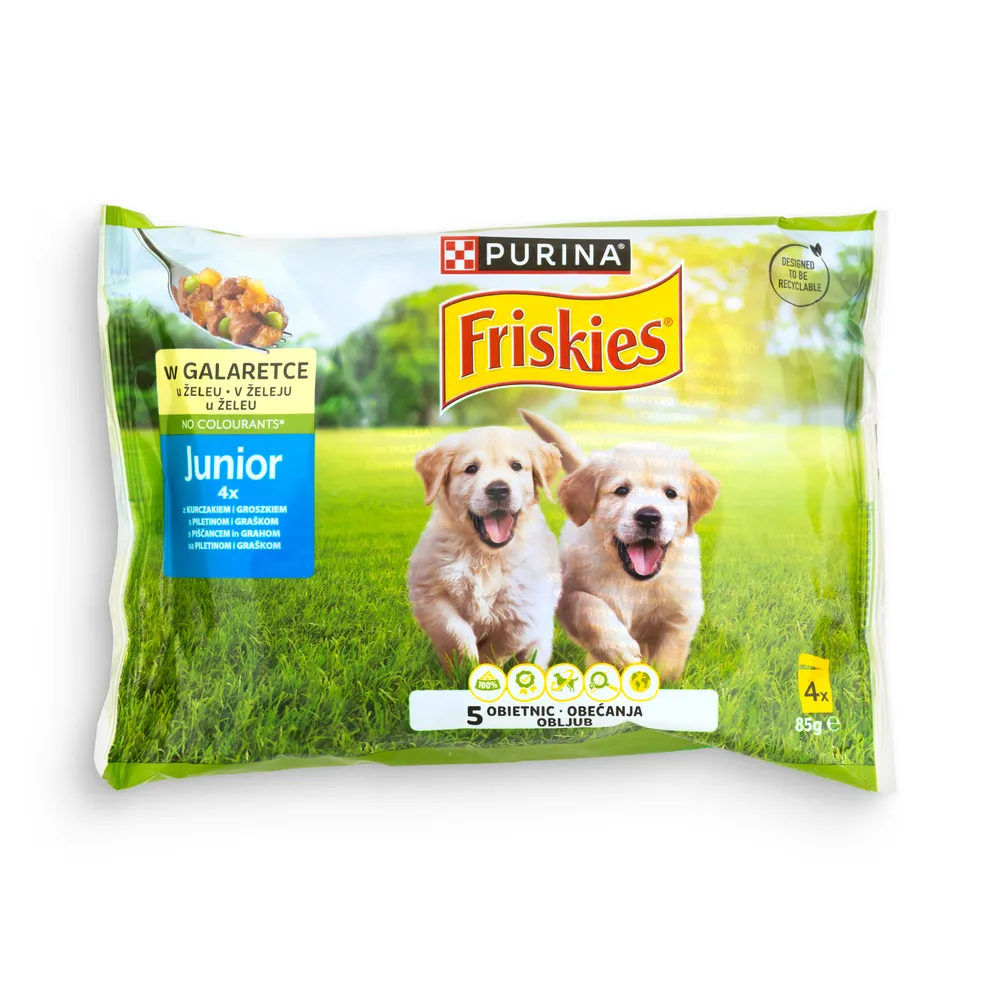 Friskies Junior Za Pse S Piščancem In Grahom V Želeju 4X85G