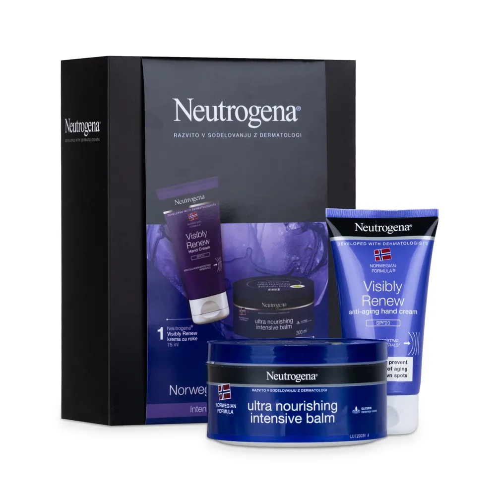 Neutrogena Visibly Hand Cream 75Ml & Ultra Nourishing Intensive Balm 300Ml Set