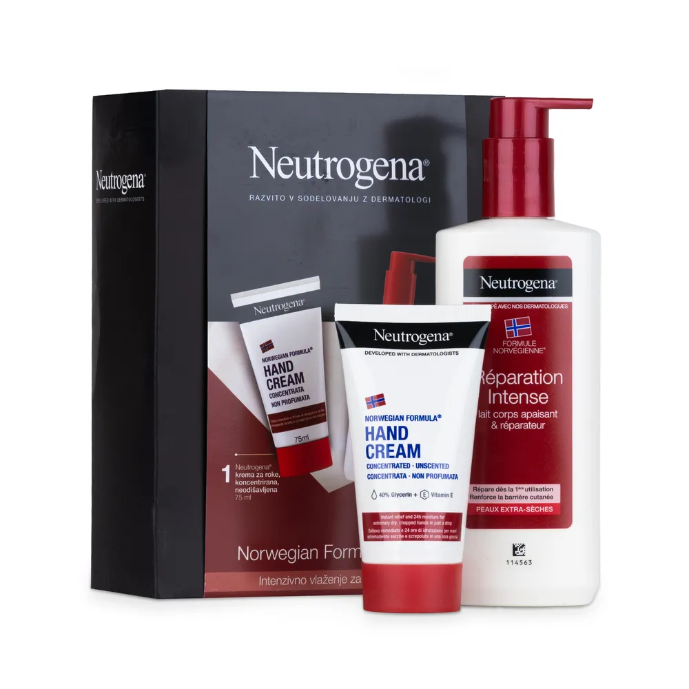 Neutrogena Intense Repair Lotion 250Ml & Hand Cream Unscented 75Ml Set