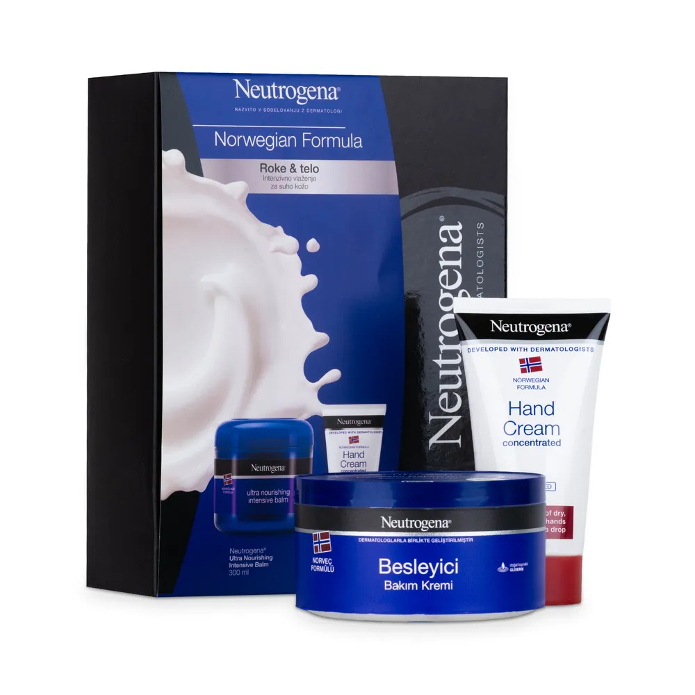 Neutrogena Ultra Nourishing Intensive Balm 300Ml & Hand Cream 75Ml Set