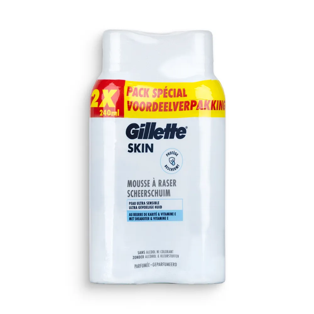 Gillette Skin Shaving Foam 2X240Ml Ultra Sensitive