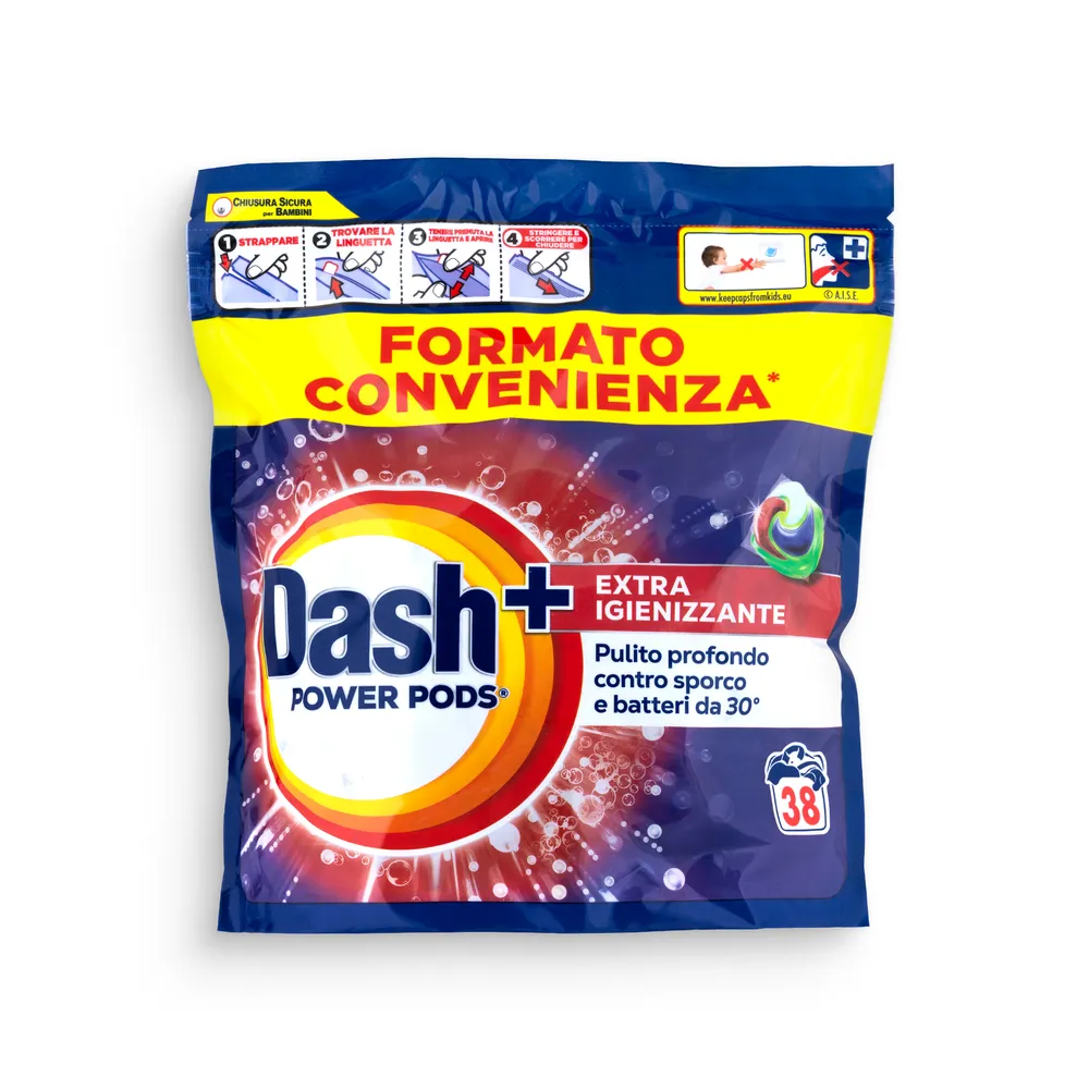 Dash Power Washing Caps 38Pcs Extra-Sanitizing