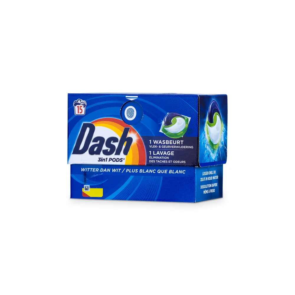 Dash Washing Caps 15Pcs 3In1 Whiter Than White