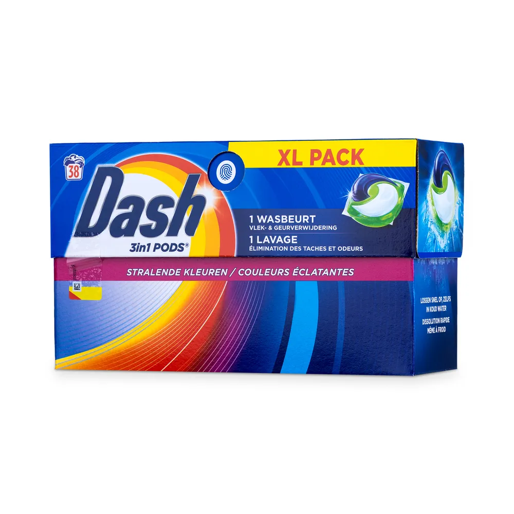Dash Washing Caps 38Pcs 3In1 Radiant Colors