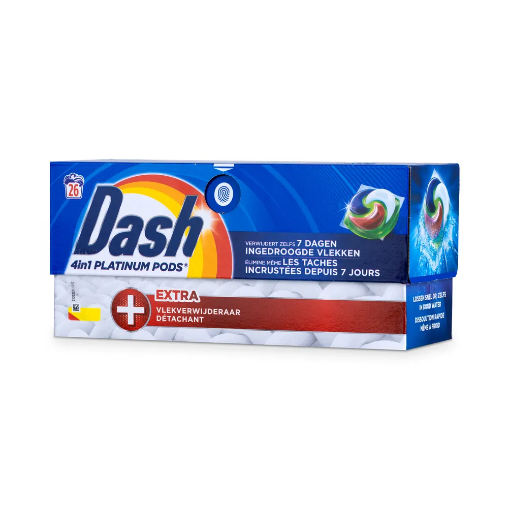 Dash Platinum Washing Caps 26Pcs +Extra Stain Remover