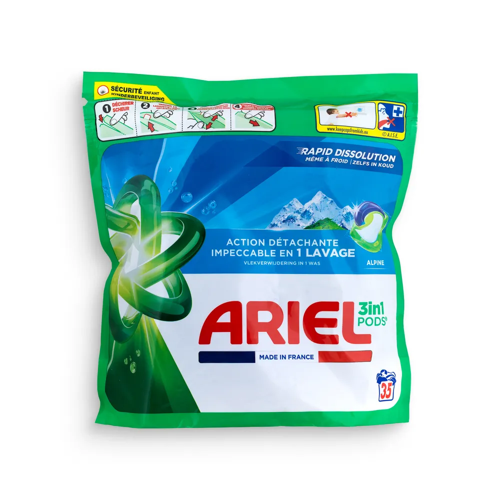 Ariel Washing Caps 35Pcs 3In1 Alpine
