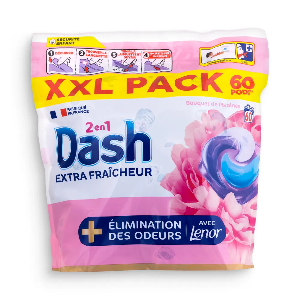Dash Washing Caps 60Pcs 2In1 Peony Bouquet With Lenor