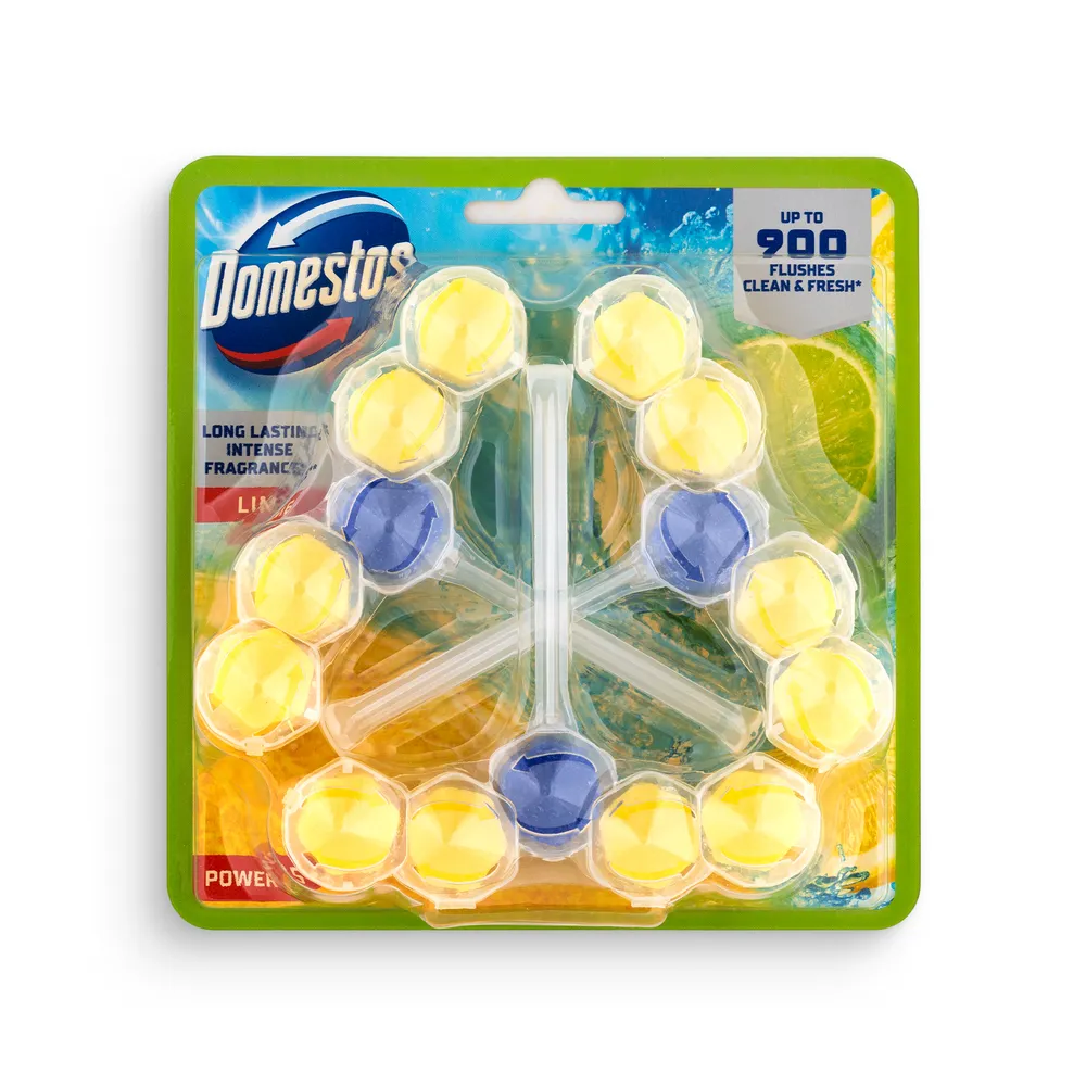 Domestos Power 5 Toilet Block 3X50Gr Lemon