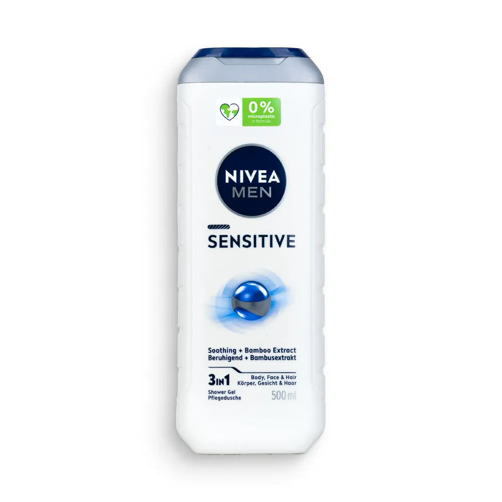 Nivea Shampoo And Shower Gel 500Ml 3In1 For Men Sensitive