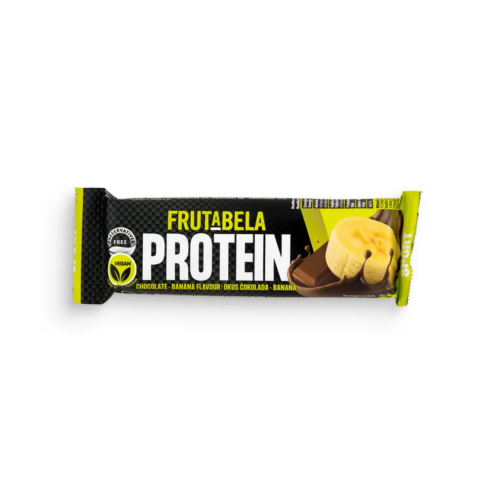 Frutabela Protein Žitna Ploščica Z Okusom Banane In Kakavovim Oblivom 40G