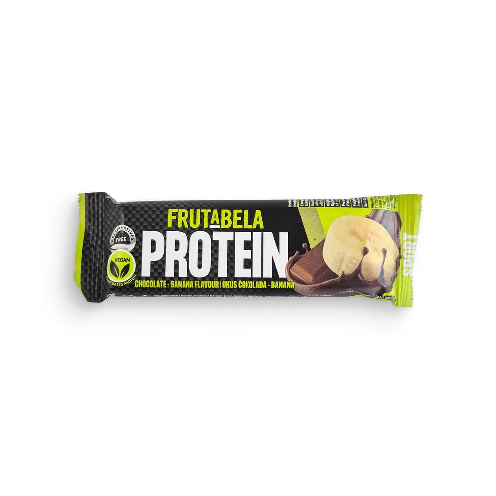 Frutabela Protein Žitna Ploščica Z Okusom Banane In Kakavovim Oblivom 40G