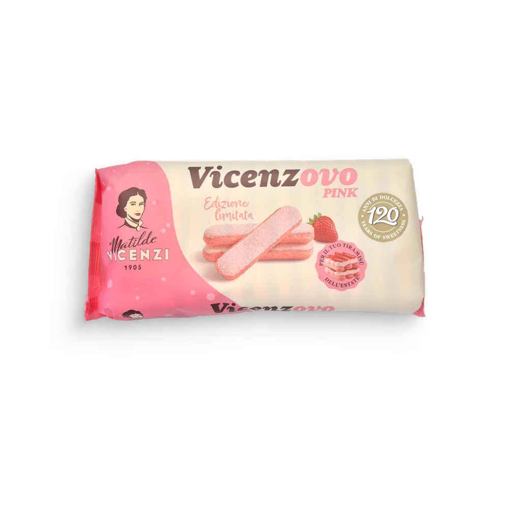 Vicenzovo Pink Savoiardi Strawberry Biscuits 200 G