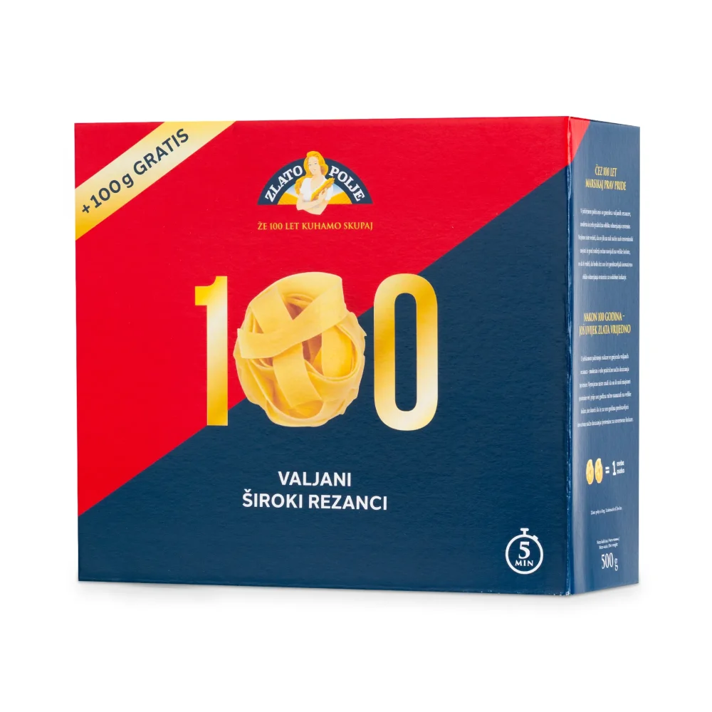 Zlato Polje Valjani Široki Rezanci 500G