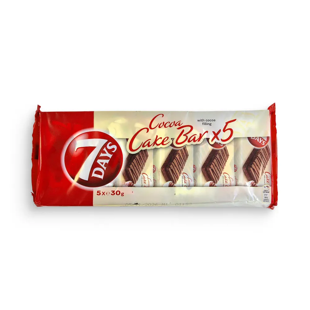 7Days Cocoa Cake Bar With Cocoa Filling 5X30G