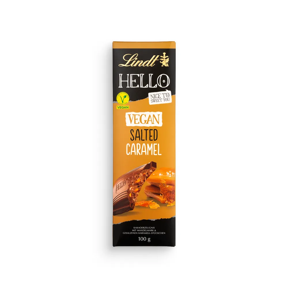 Lindt Hello Vegan Salted Caramel Chocolate Bar 100G