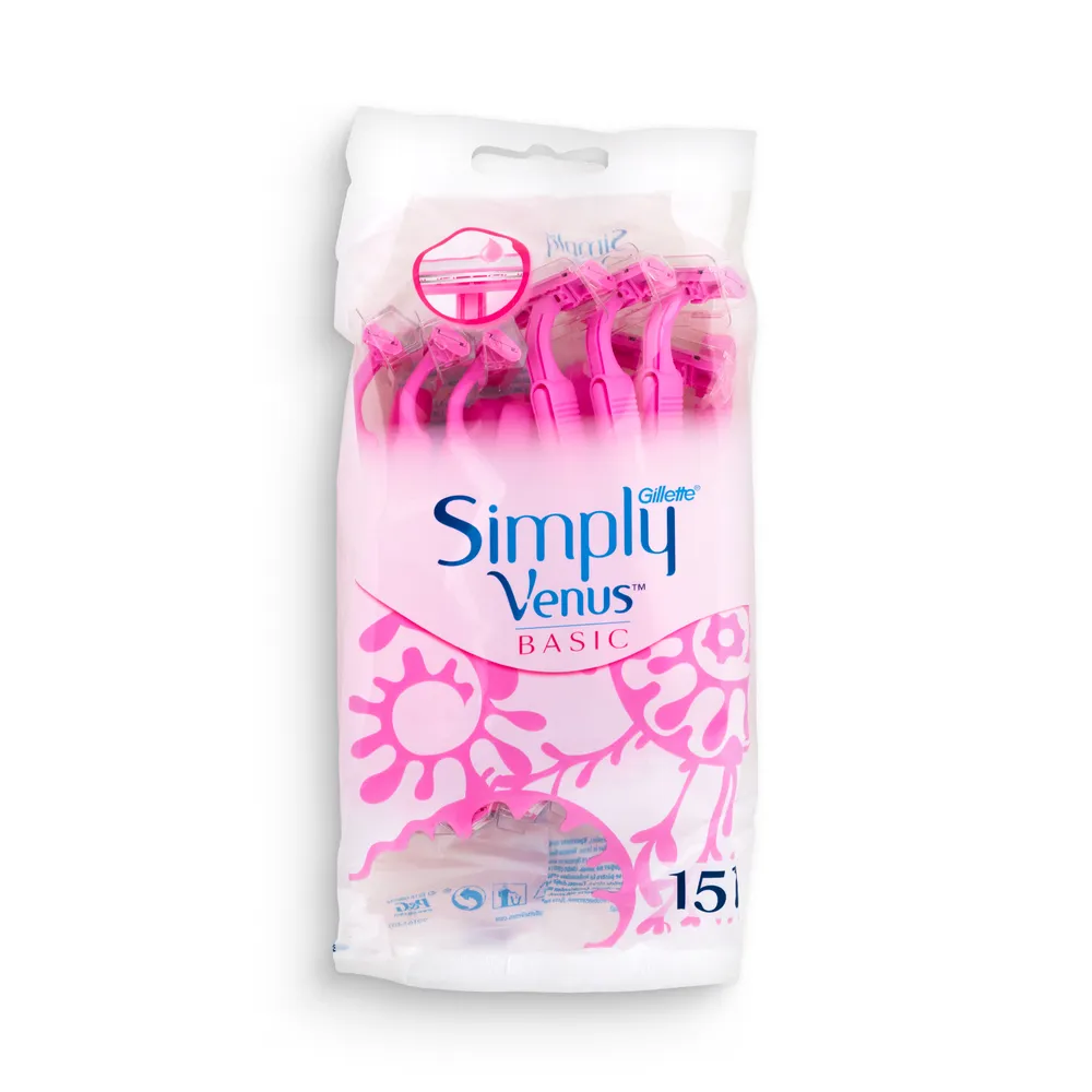 Gillette Simply Venus 2 Disposable Razors 15Pcs Basic