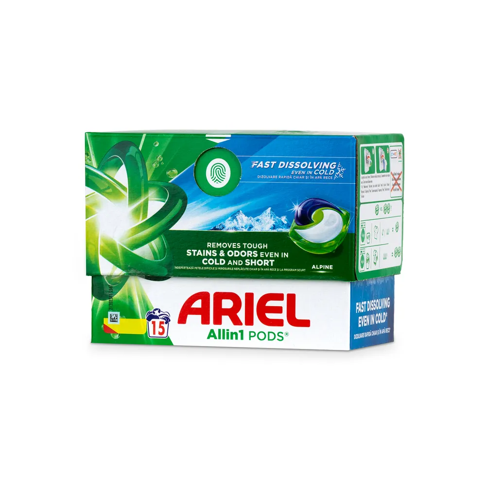 Ariel Washing Caps 15Pcs All In 1 Alpine