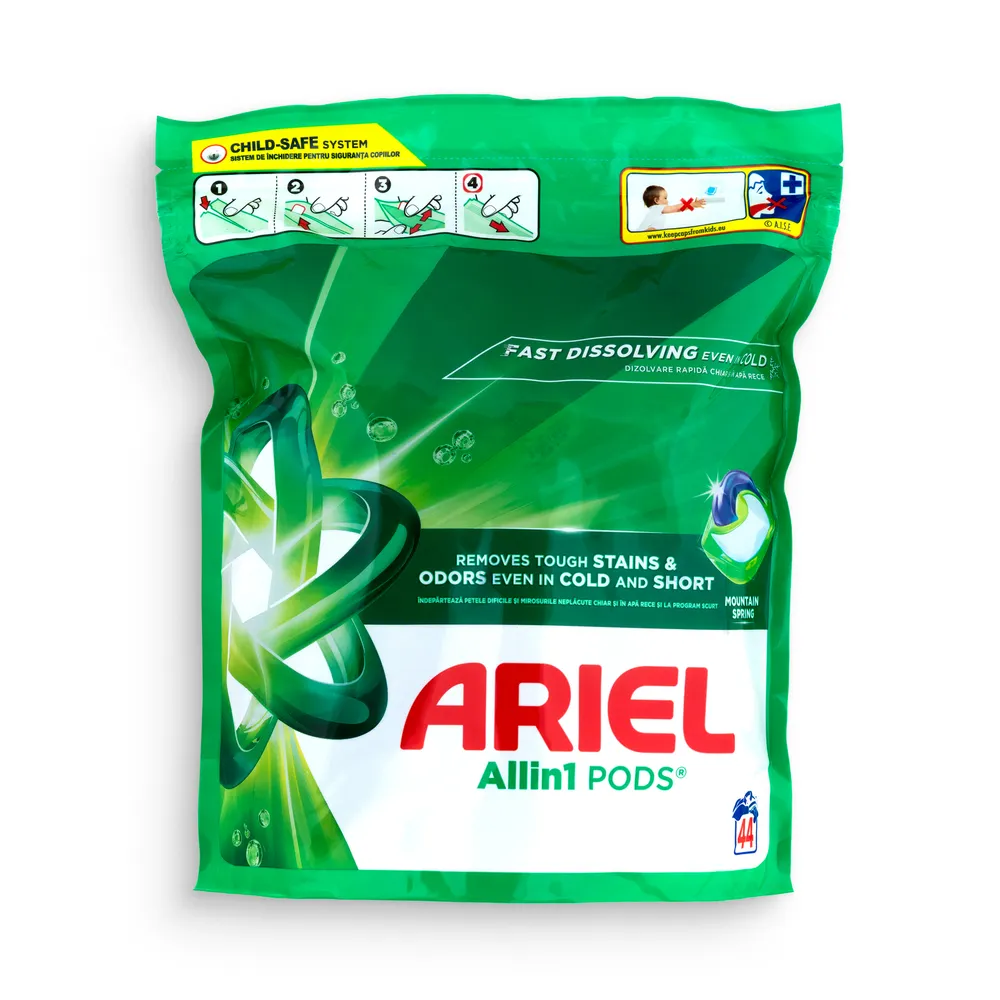 Ariel Washing Caps 44Pcs All In 1 Mountain Spring