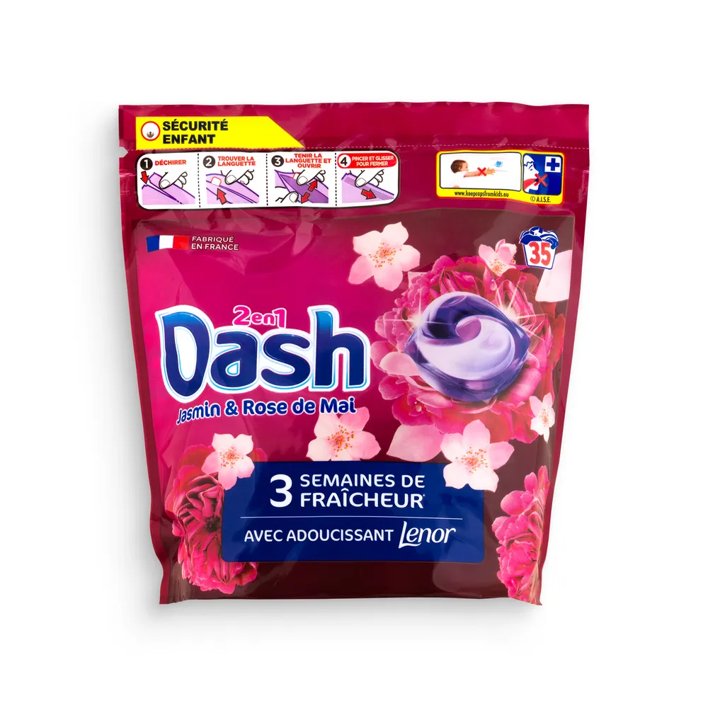 Dash Washing Caps 35Pcs 2In1 Jasmine&May Rose