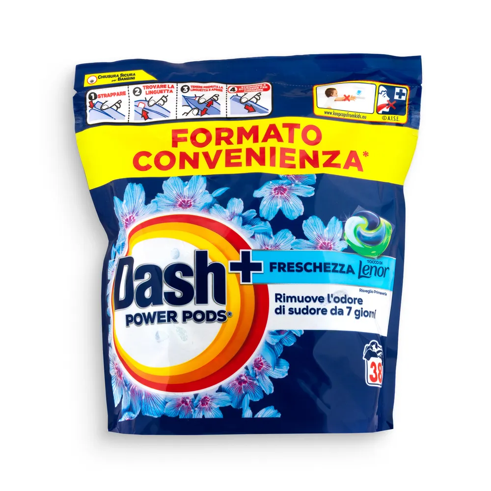 Dash Power Washing Caps 38Pcs Touch Of Lenor Freshness Spring Awakening