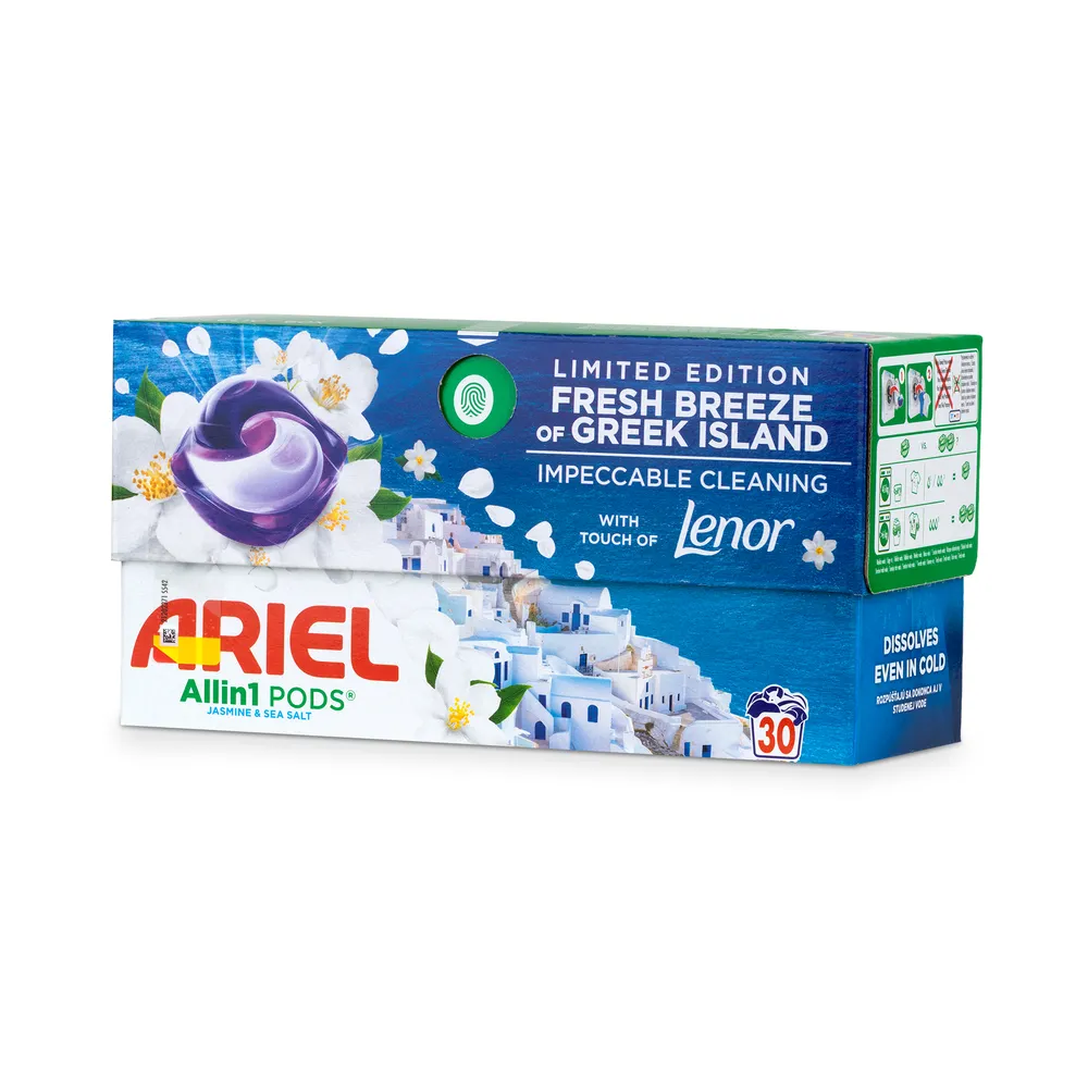 Ariel Washing Caps 30Pcs All In 1 Fresh Breeze Jasmine&Sea Salt