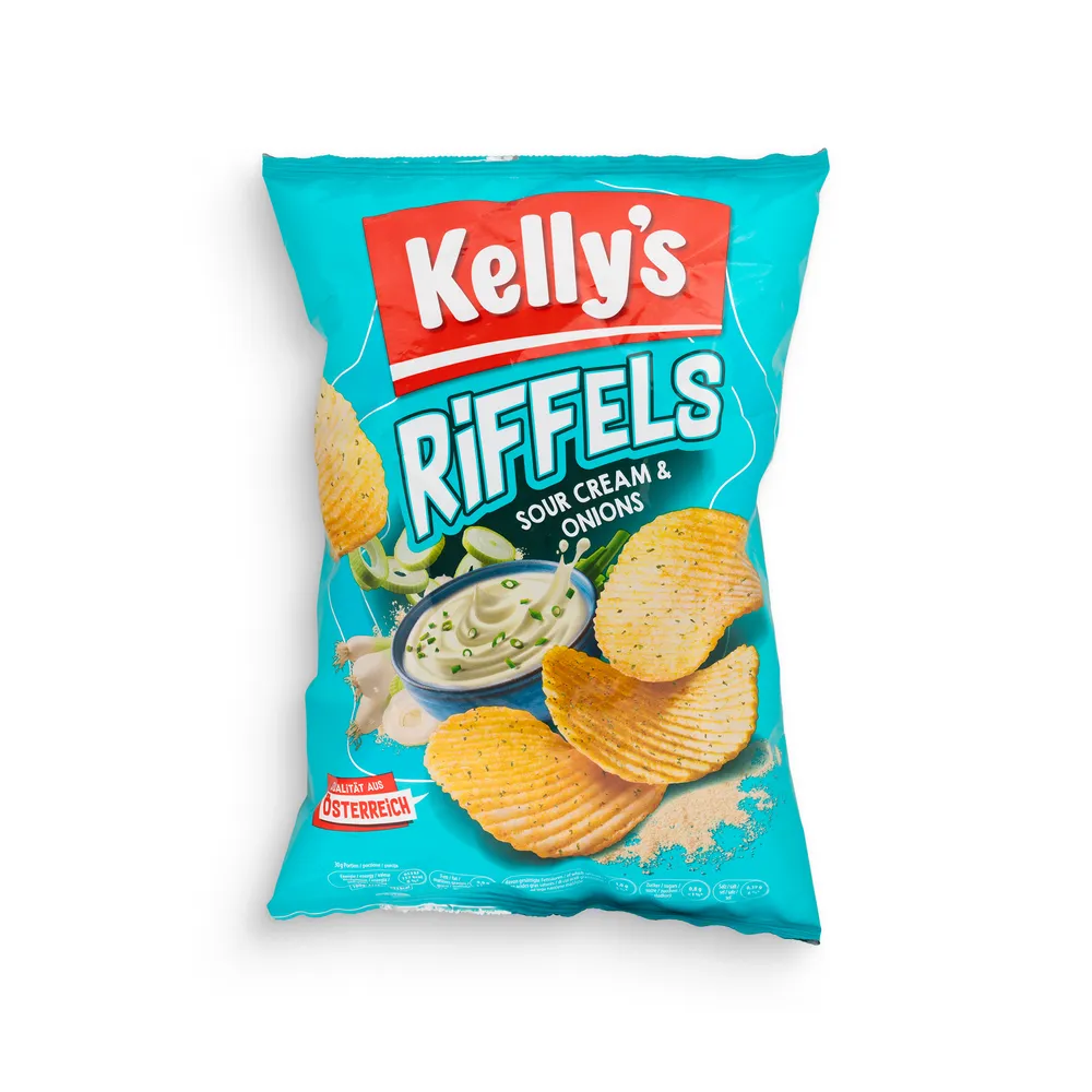 Kelly'S Riffels Sour Cream & Onion 130G