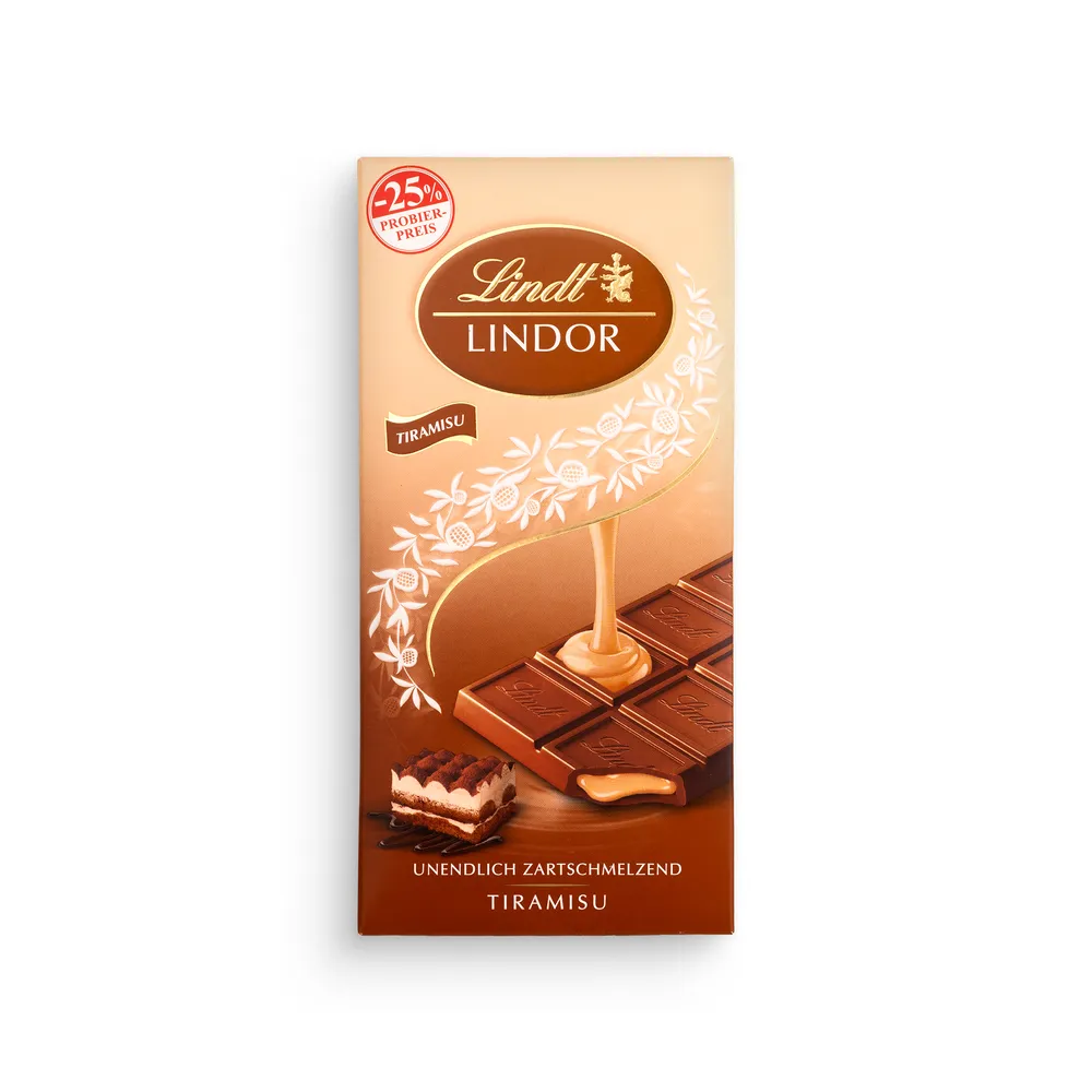 Lindt Lindor Tiramisu Chocolate Bar 100G
